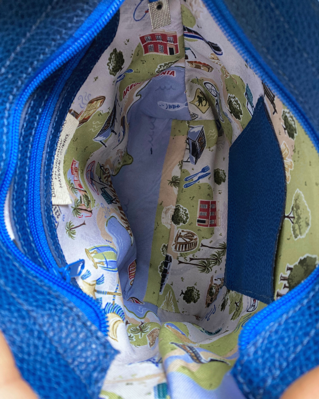 Bolso de cuero REPOSERA color azul eléctrico