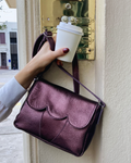 Cartera de cuero SALVO color bordó metalizado