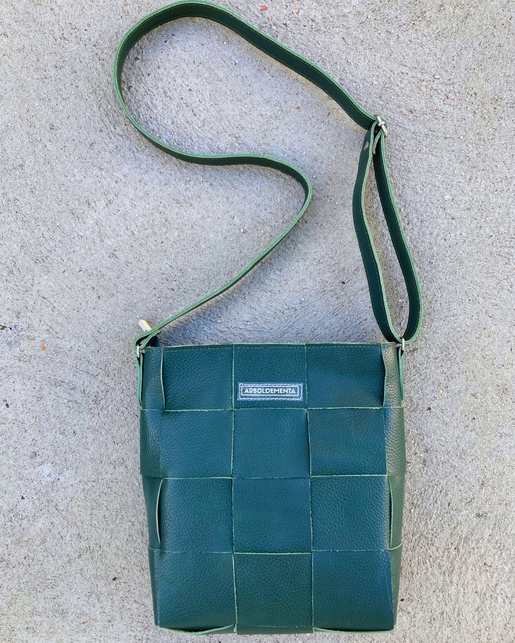 Bolso de cuero REPOSERA color verde petróleo