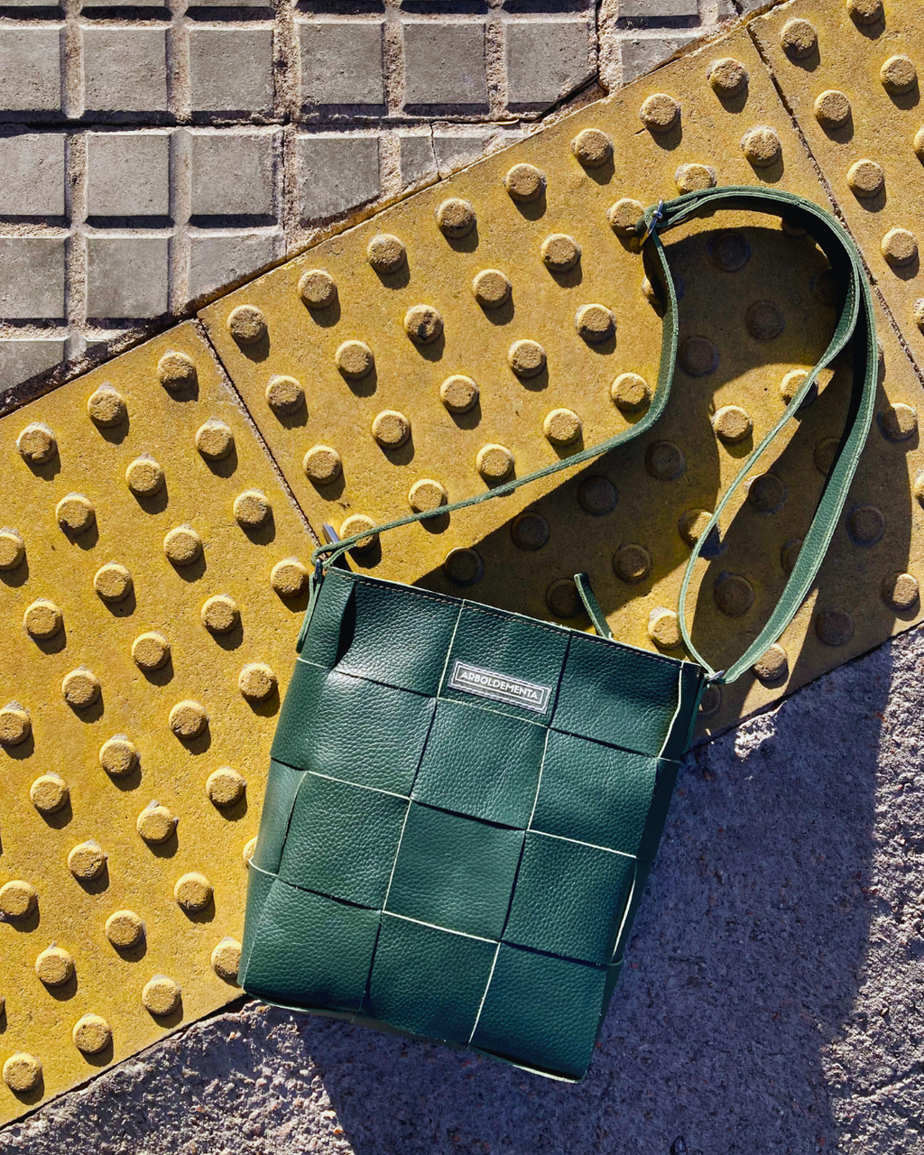 Bolso de cuero REPOSERA color verde petróleo