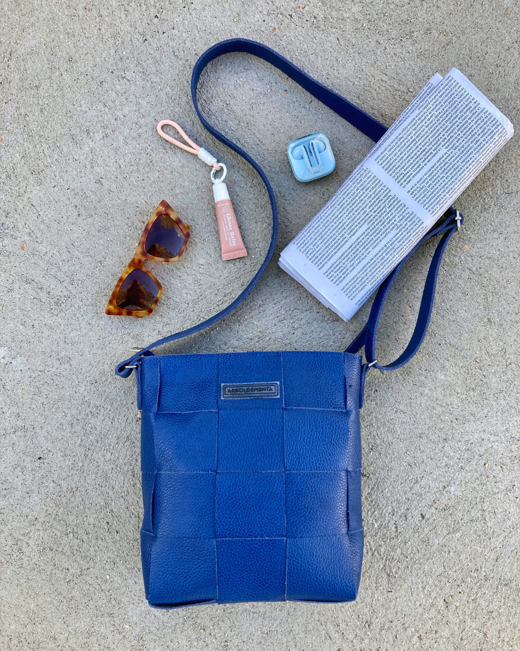 Bolso de cuero REPOSERA color azul eléctrico