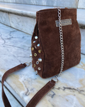 Cartera de gamuza PENÉLOPE - color chocolate