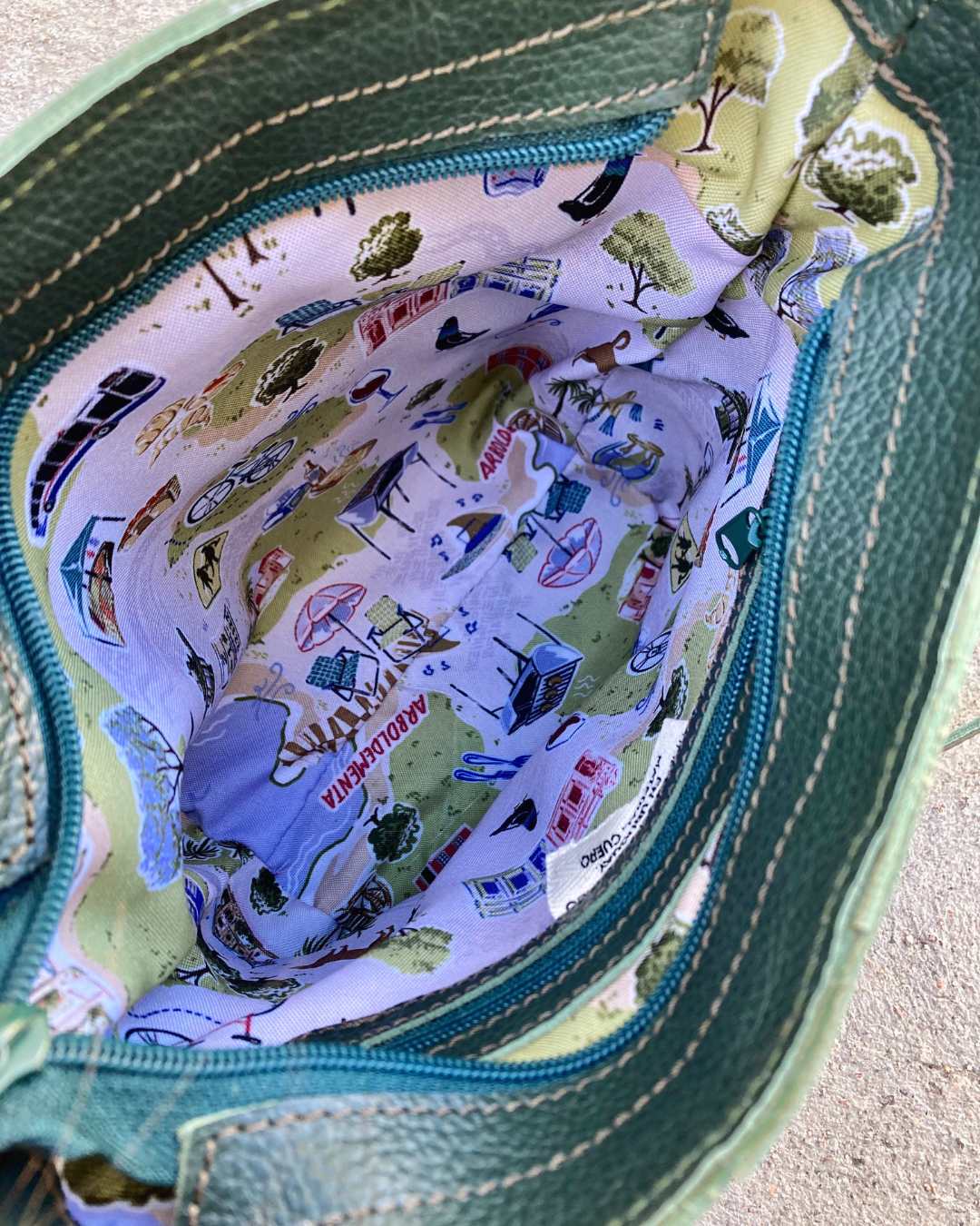 Bolso de cuero REPOSERA color verde petróleo