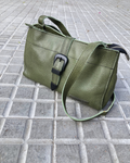 Cartera de cuero BEA - color verde oliva