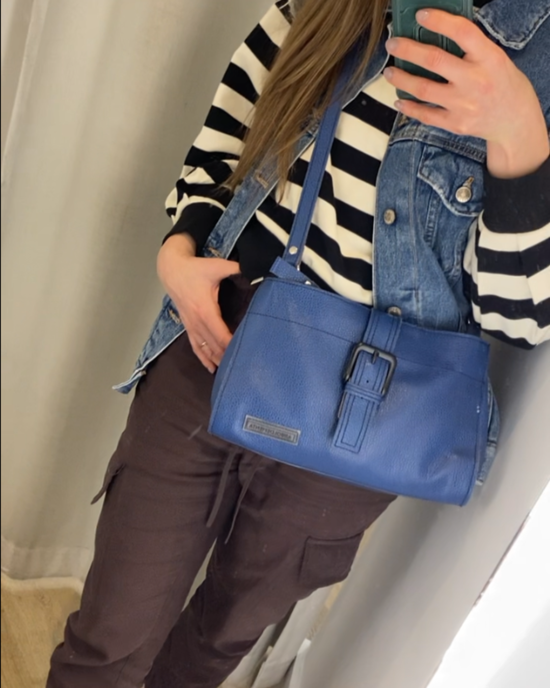 Cartera de cuero BEA - color azul eléctrico