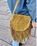 Cartera de gamuza CANDOMBE color camel