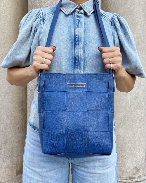 Bolso de cuero REPOSERA color azul eléctrico