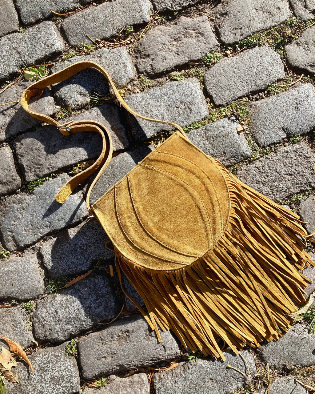 Cartera de gamuza CANDOMBE color camel