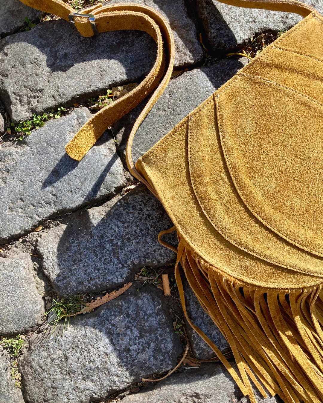 Cartera de gamuza CANDOMBE color camel
