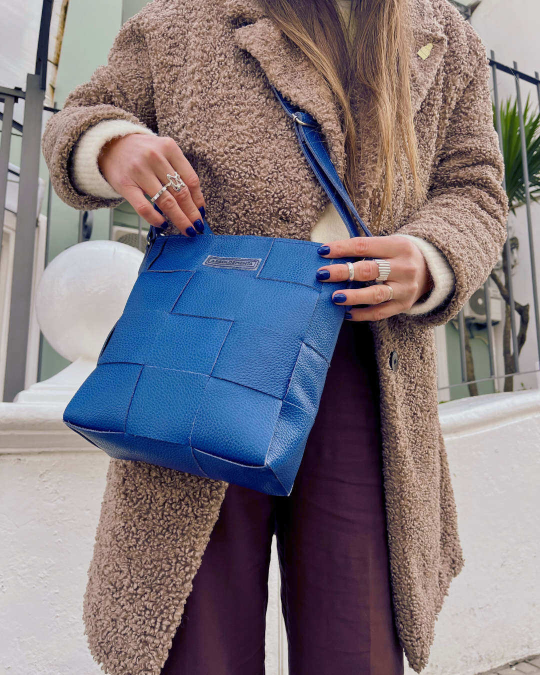 Bolso de cuero REPOSERA color azul eléctrico