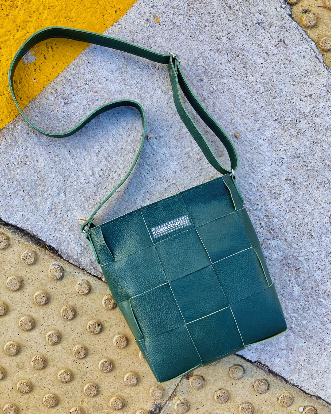 Bolso de cuero REPOSERA color verde petróleo