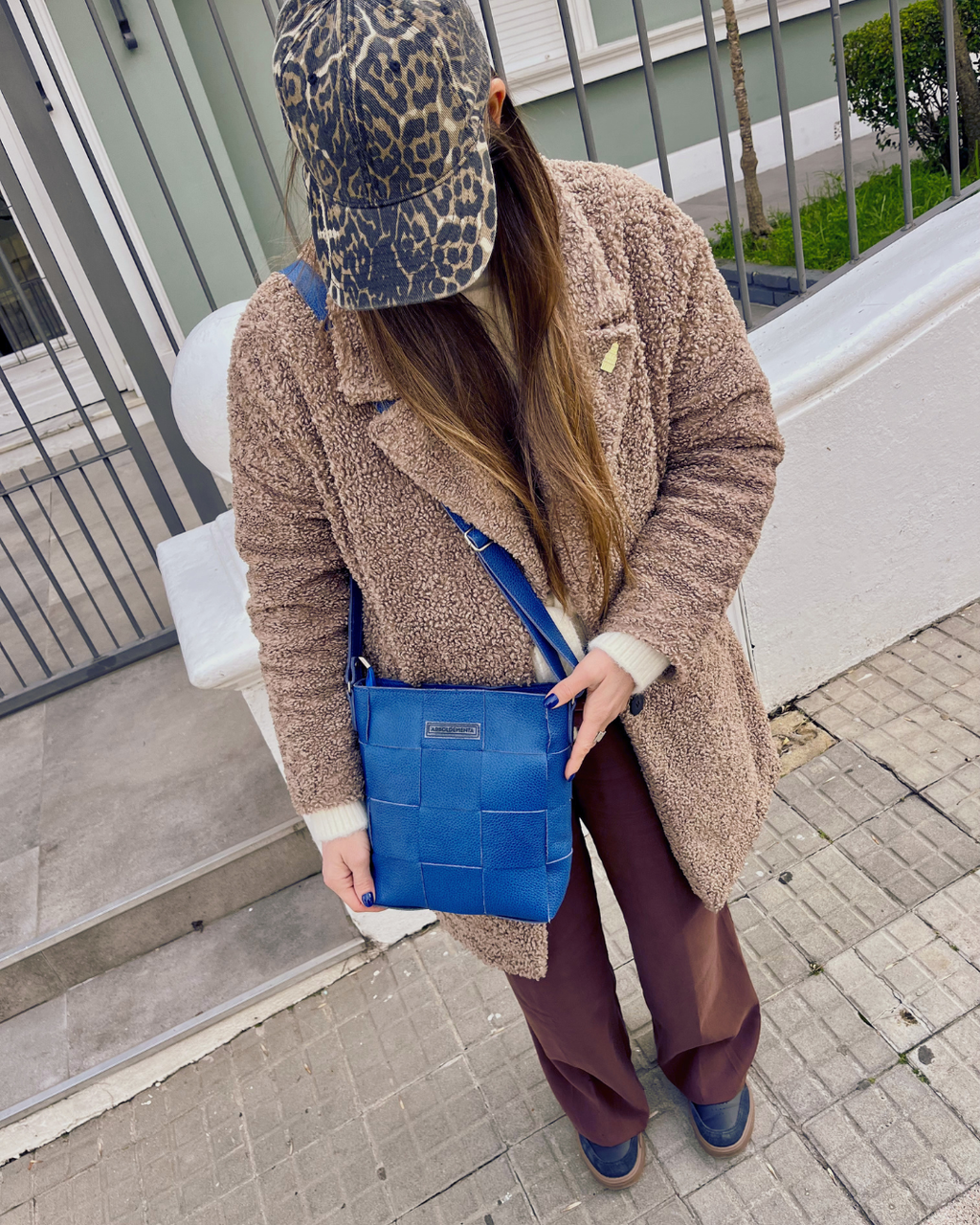 Bolso de cuero REPOSERA color azul eléctrico