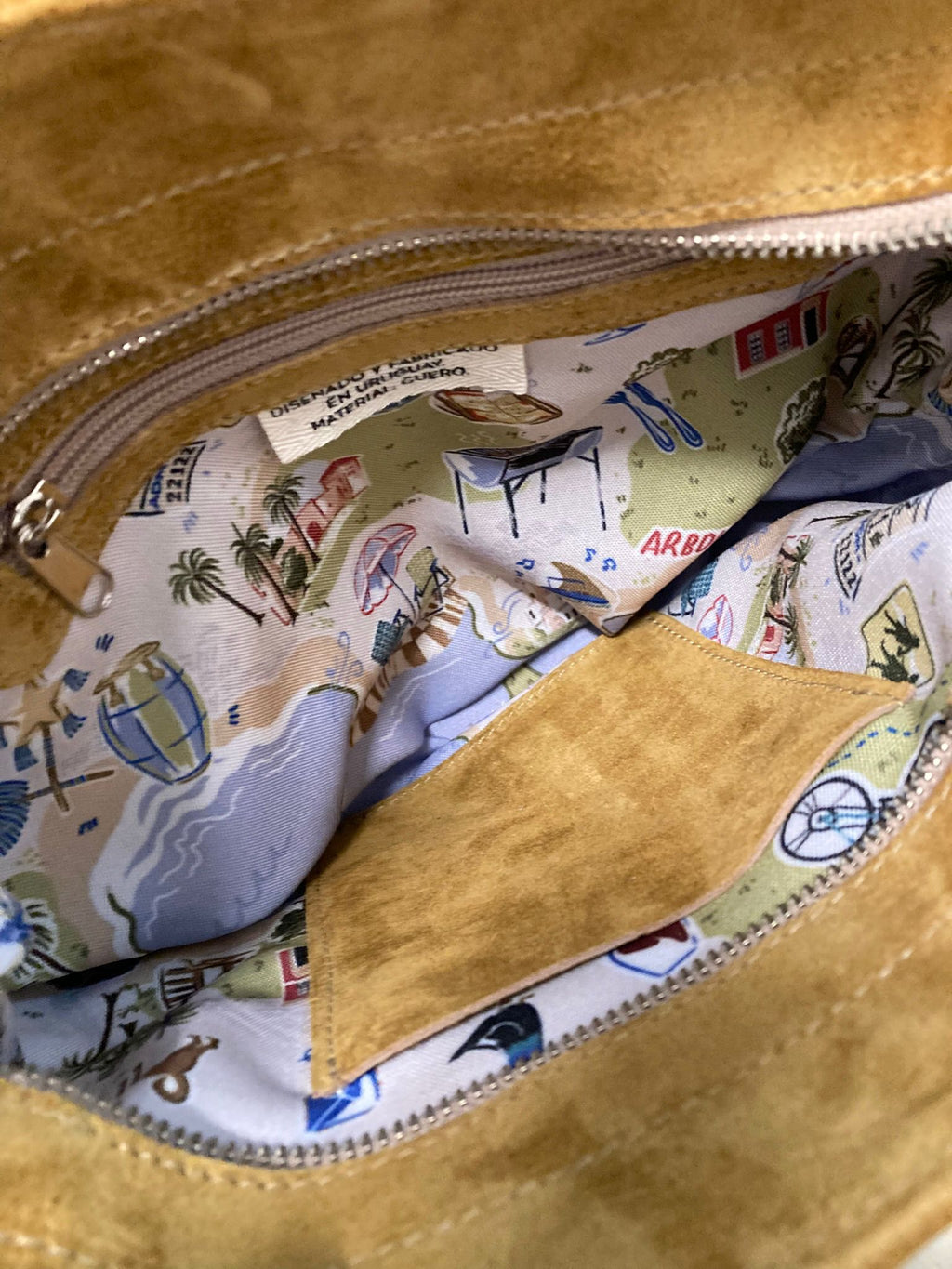 Cartera de gamuza CANDOMBE color camel
