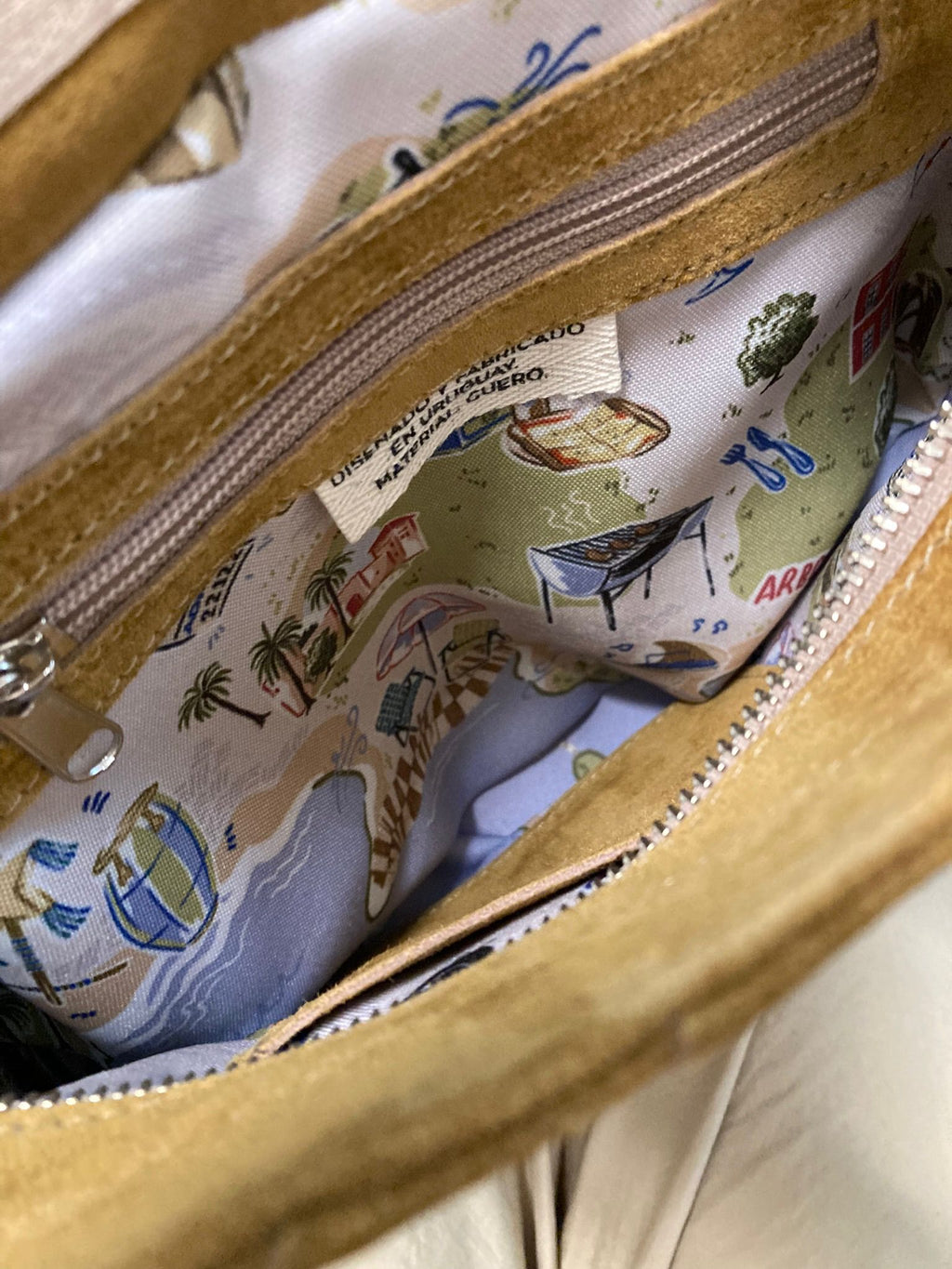 Cartera de gamuza CANDOMBE color camel